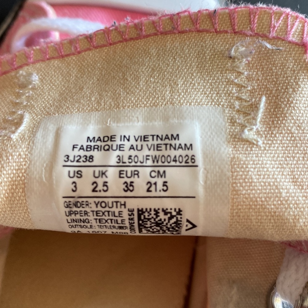 Pink Converse Kids size 3 - Picture 8 of 8